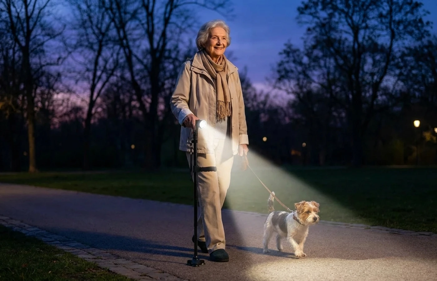 Składana laska Luminex Stabilo w użyciu